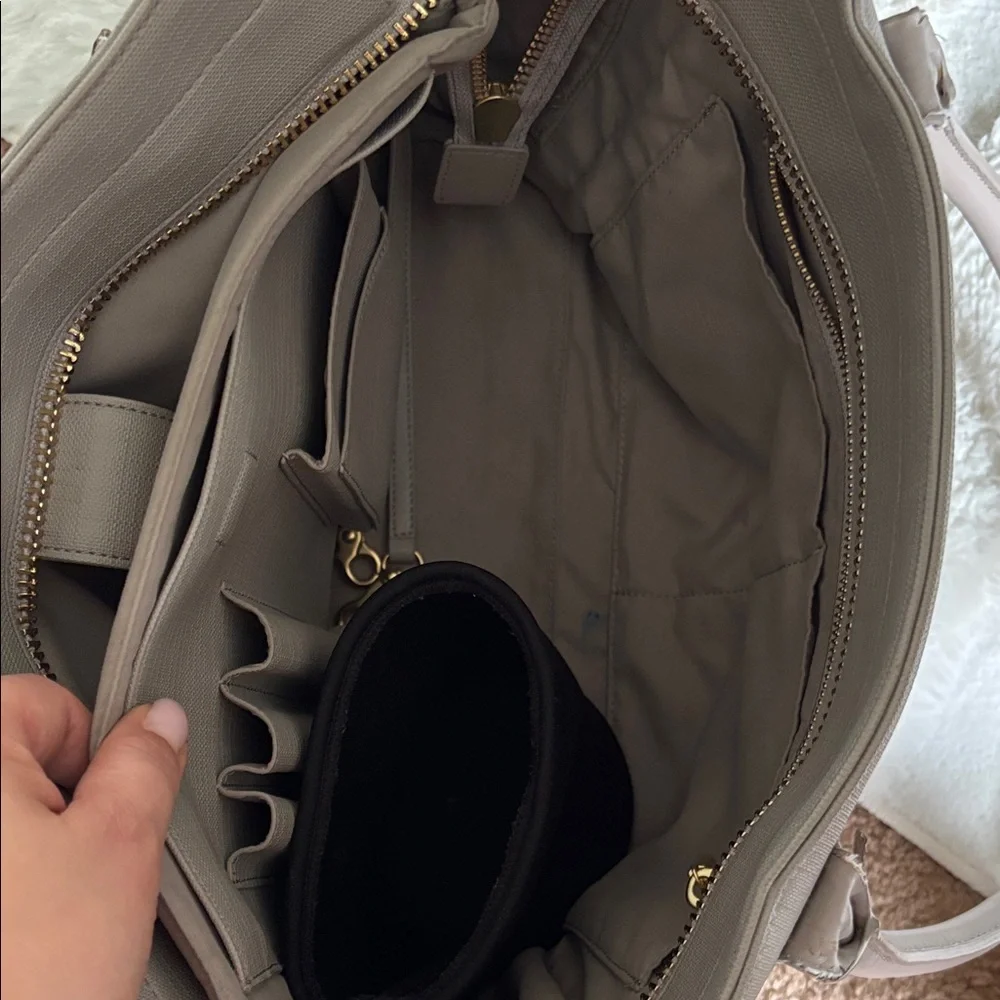 Dagne Dover Gray Signature Laptop Work Tote